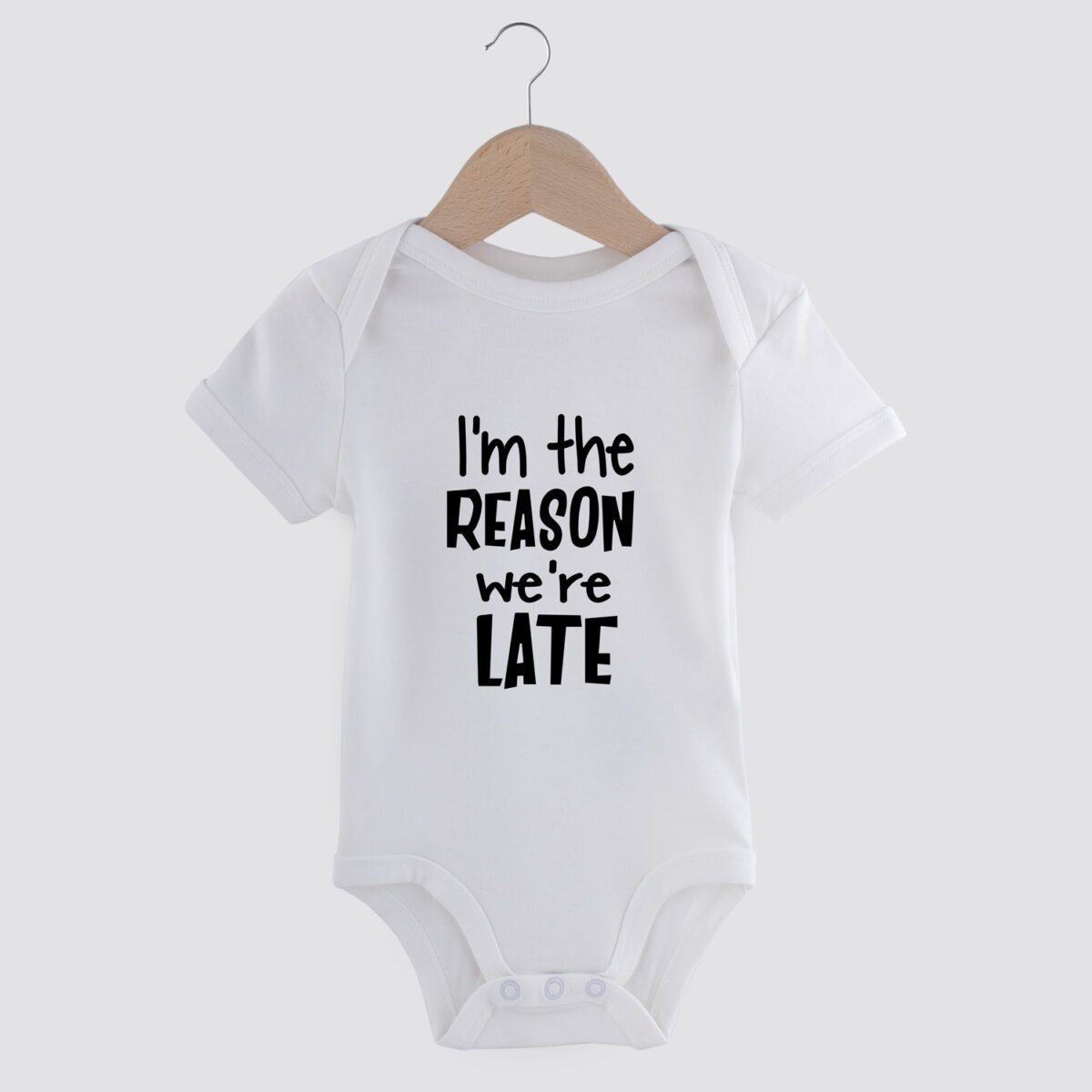baby romper, I'm the reason we're late