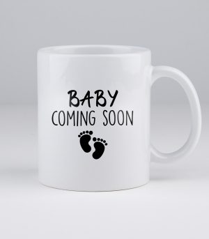 baby coming soon, koffiemok, aankondiging, zwangerschap, zwanger